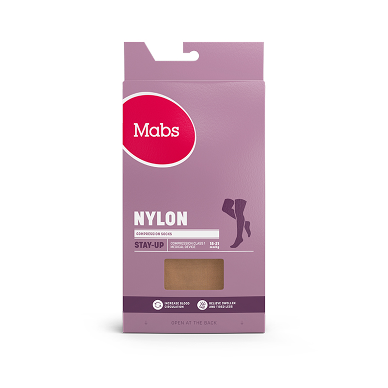 Mabs Stay-Up - Kompressioluokka 1 - Tyylikkäät nylonset stay-up-sukat mustina tai luonnonvärisinä
