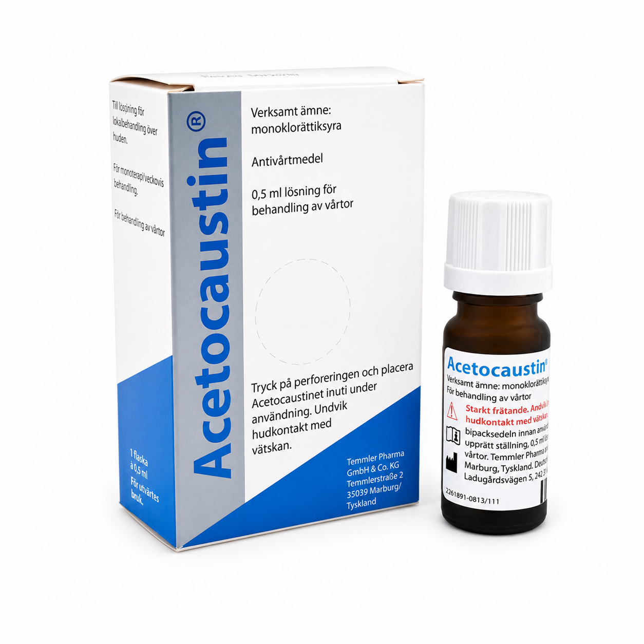 Acetocaustin, AntivÃ¥rtmedel - 0,5 ml - Starkt vÃ¥rtmedel