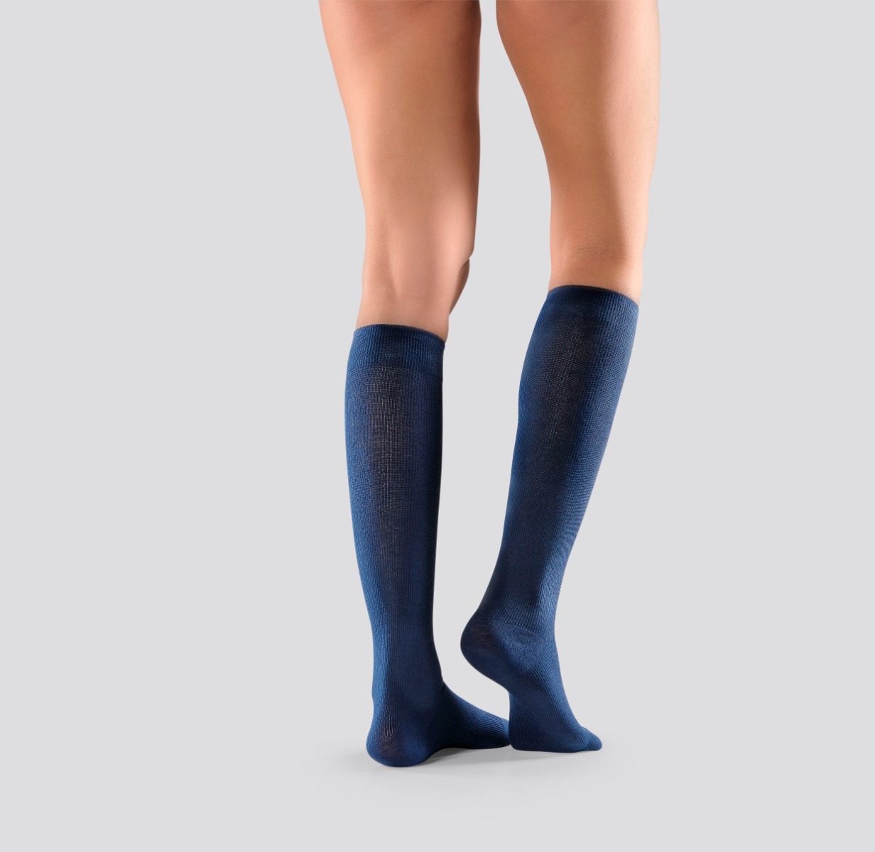 Mabs Cotton Knästrumpa - Kompressionsklass 1 - Navy, XL