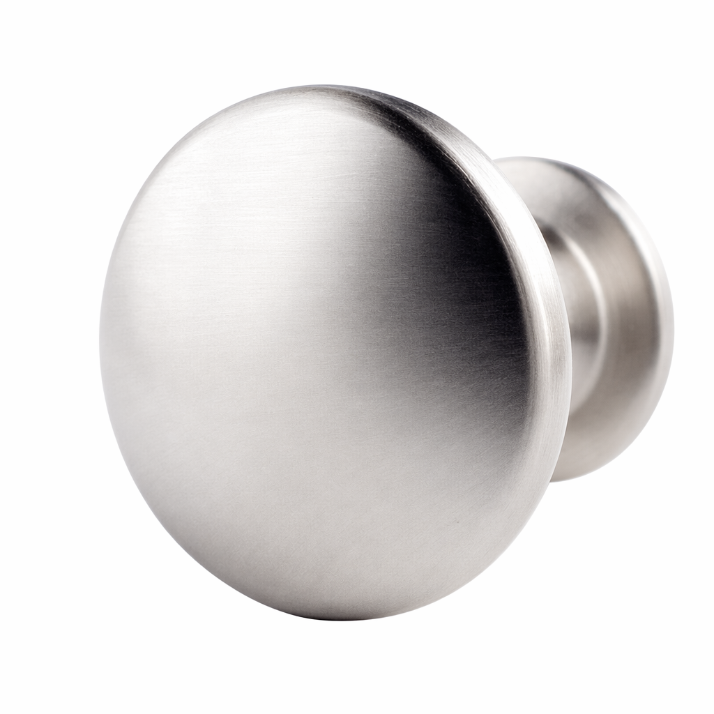 Liten metallknopp slät, silverfärgad