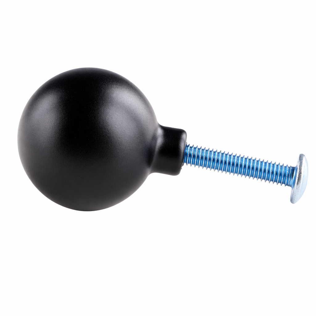 Liten rund knopp, svart